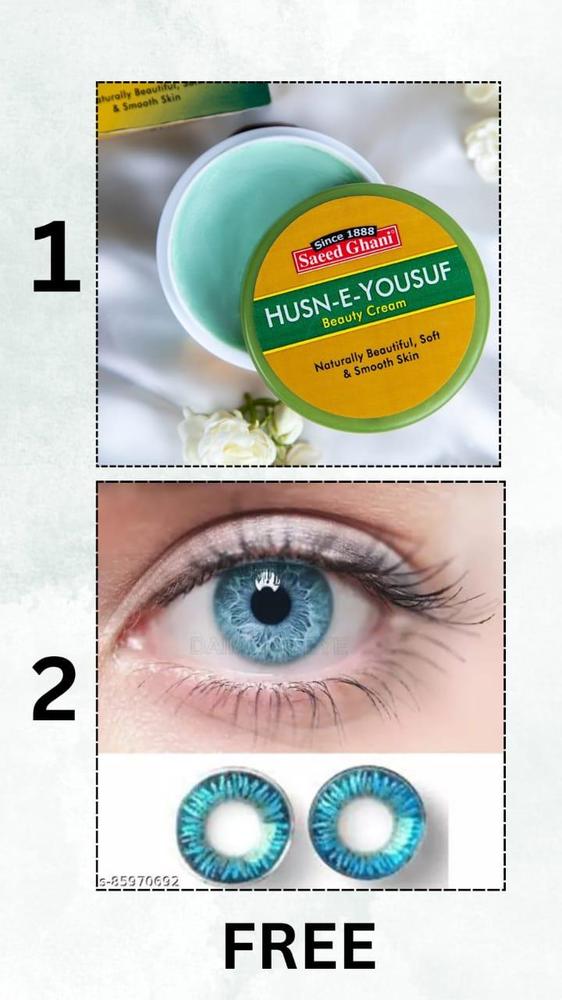 Husn e Yousaf Blue Eye Lens & Cream 2 in 1 Bundle - Image 2
