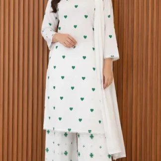 3Pcs Women's Stitched Cotton Embroidered Suit