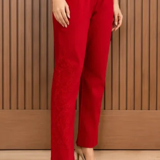 1 Pc Women's Stitched Cotton Plain Trouser