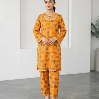 Lawn Printed Kurta Set Multicolor Standard Size