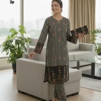 Arabic Lawn Printed 2Pc Set Multicolor