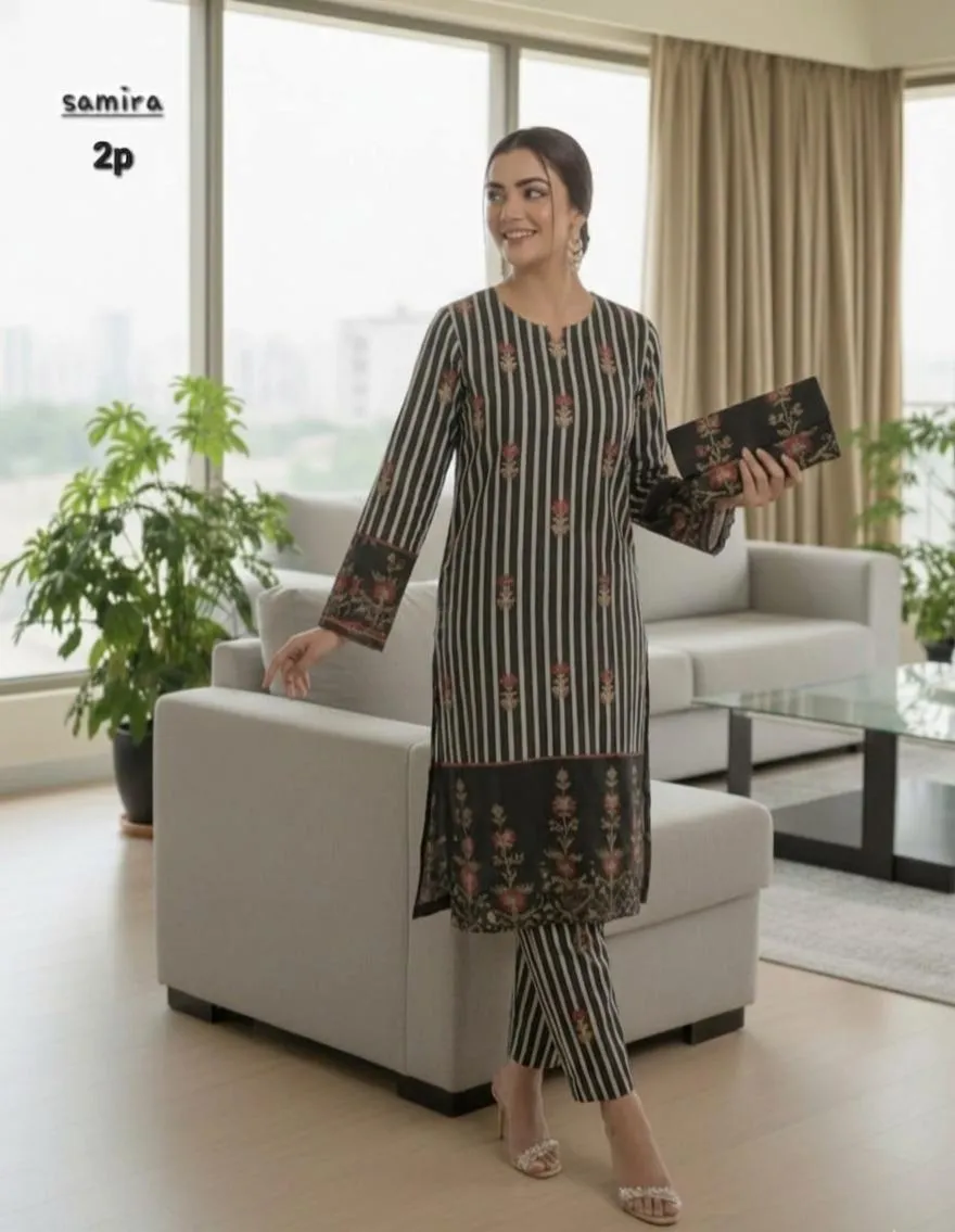 Arabic Lawn Printed 2Pc Set Multicolor