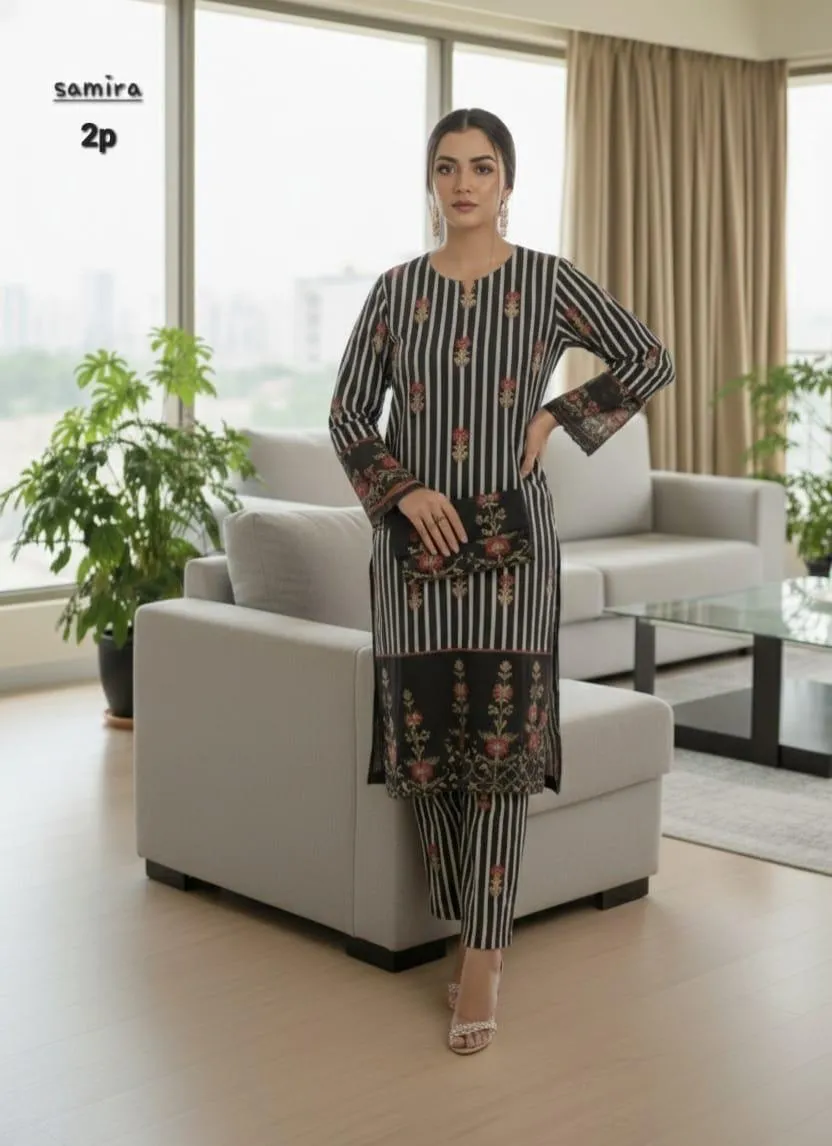 Arabic Lawn Printed 2Pc Set Multicolor - Image 3