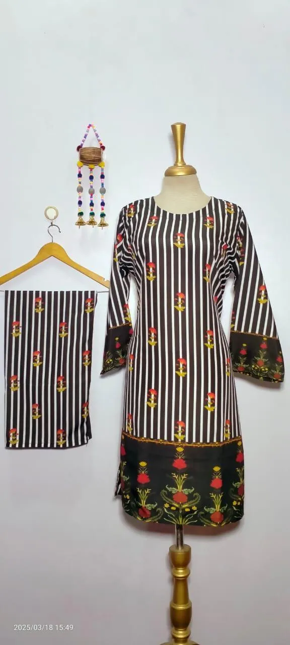 Arabic Lawn Printed 2Pc Set Multicolor - Image 4
