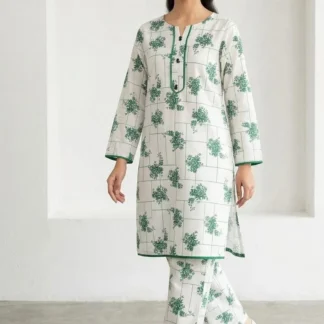 Women's Green Printed Kurta Pajama Set
