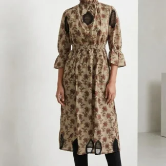 Women's Printed Lawn Maxi Dress Multicolor