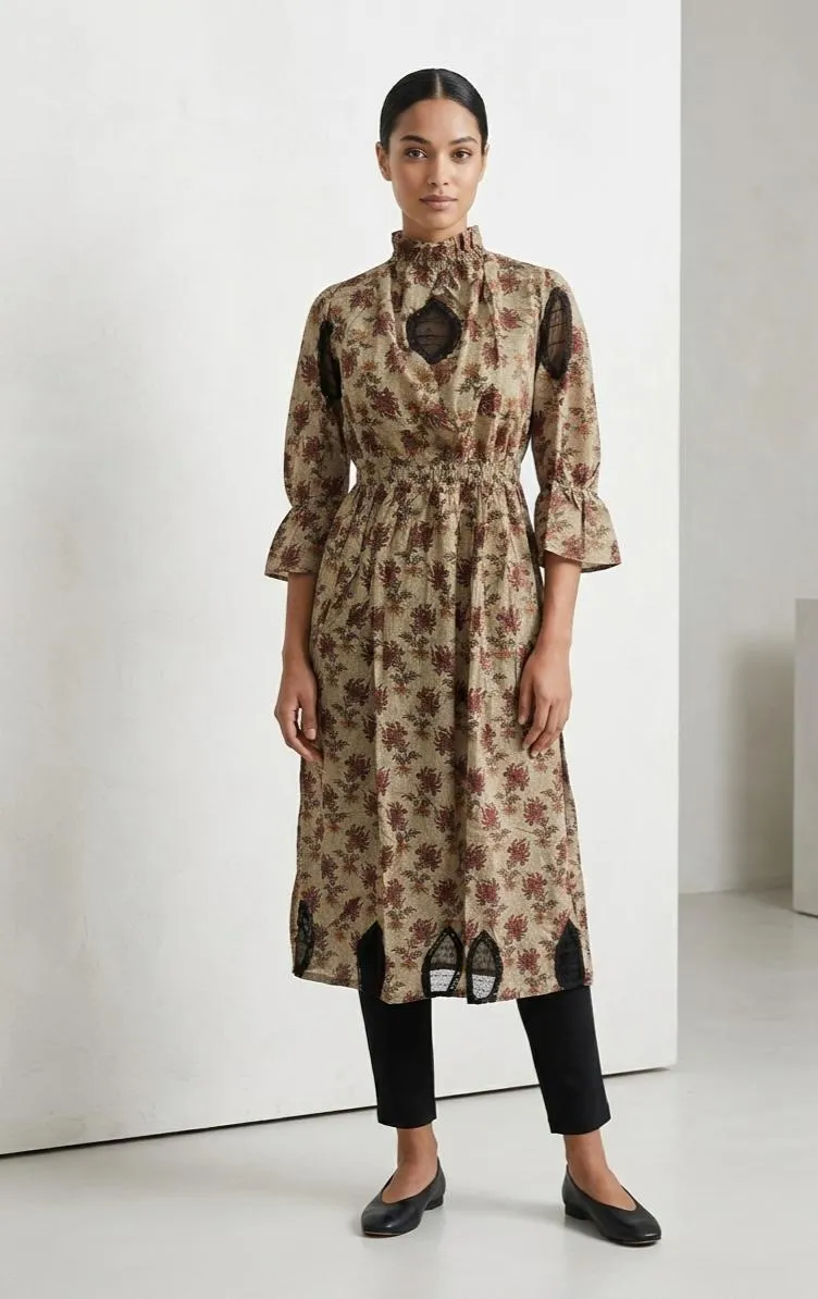 Women's Printed Lawn Maxi Dress Multicolor