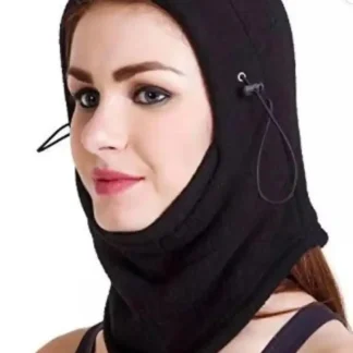 Black Fleece Face Mask with Cap for Winter Pakistan