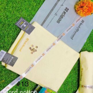 Men Cotton Suit Yellow Unstitched Summer Wear