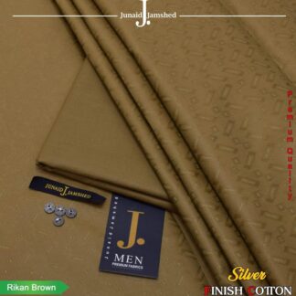 Men's Unstitched Suit Rikan Brown Silver Cotton