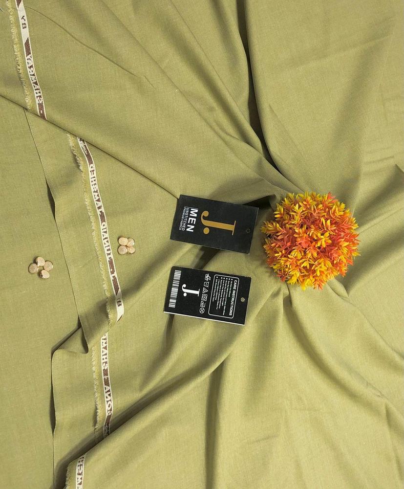 Men's Wash & Wear Suit Golden Plain Summer Pakistan - Image 2