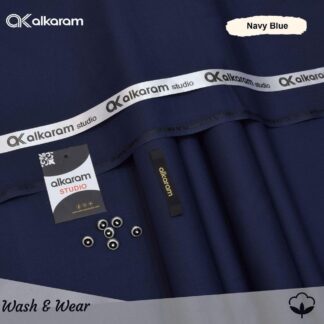 Men's Navy Blue Wash & Wear Plain Suit with 8 Buttons