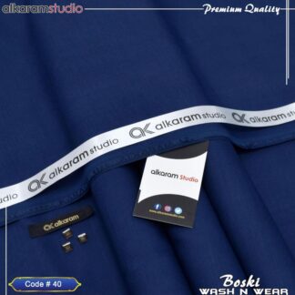 Men's Blue Wash N Wear Plain Suit with 8 Buttons