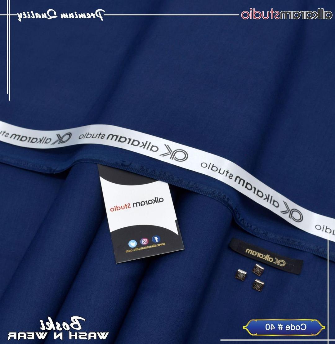 Men's Blue Wash N Wear Plain Suit with 8 Buttons - Image 2