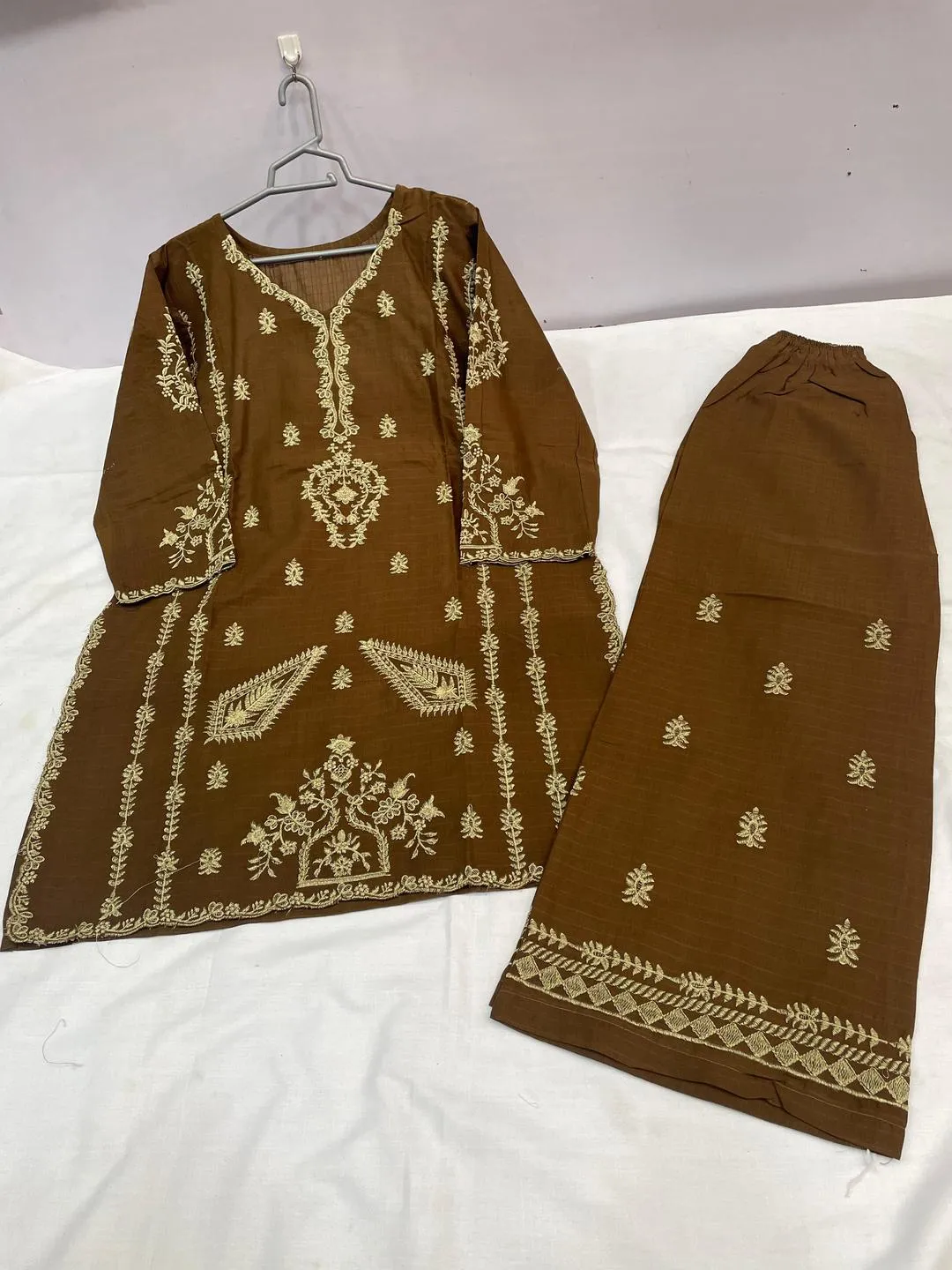 Brown Embroidered Cotton Lawn 2Pcs Set - Image 5