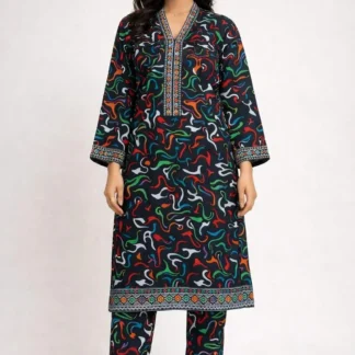 Stitched Lawn Suit Printed Green 2026