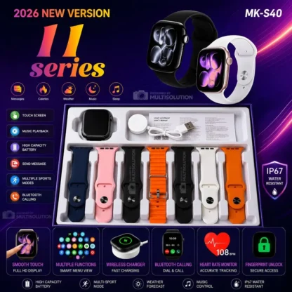 Series 11 Smartwatch 7 Straps Bluetooth 5.3 Black