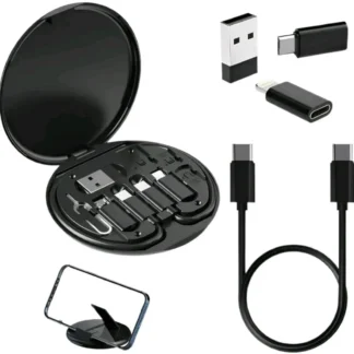 6-in-1 Wireless Charger & Card Holder Black
