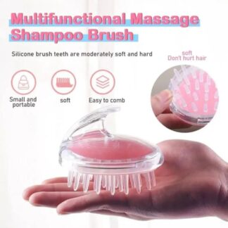 Pink Silicone Scalp Massager Shampoo Brush for Home Use