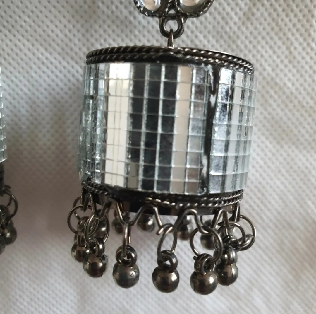 Funky Acrylic Plated Crystal Jhumka - Image 2