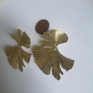 Leaf Design Gold Plated Resin Earrings