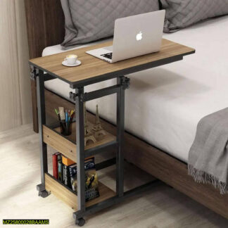 Adjustable Wooden Laptop Table with Wheels