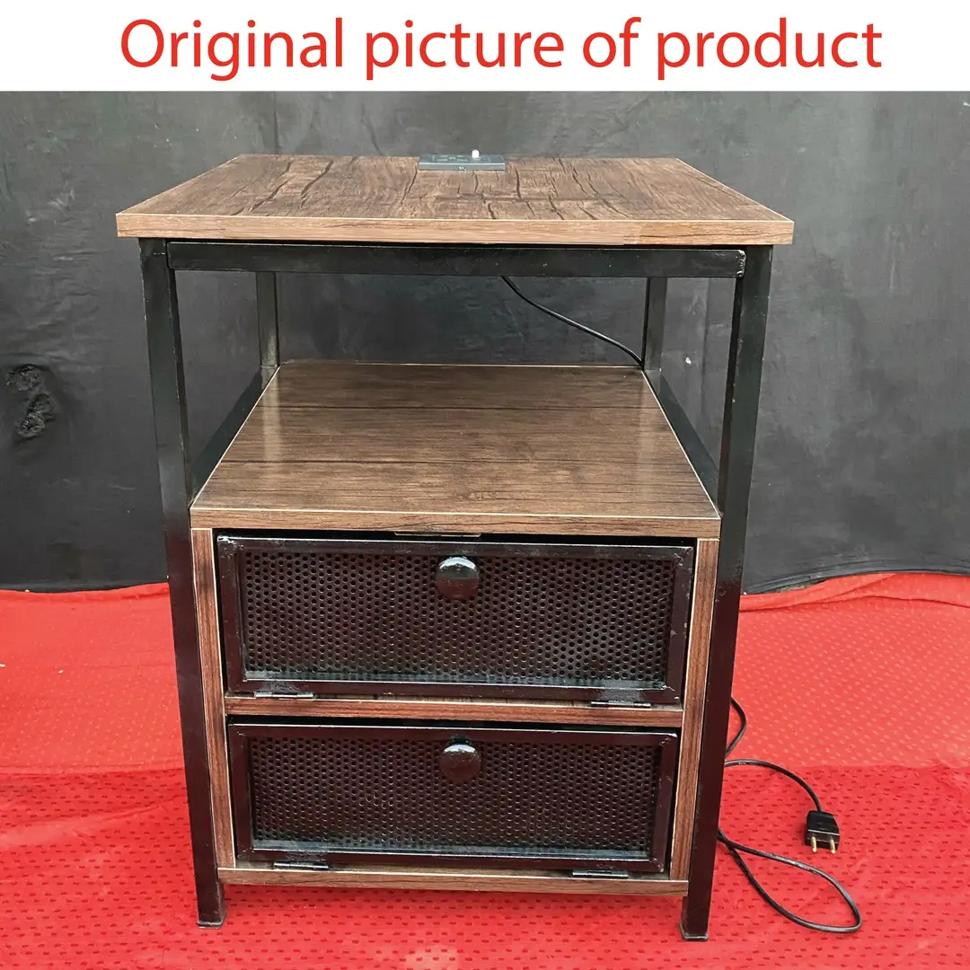 Coffee Table Wood And Iron Brown - Image 4