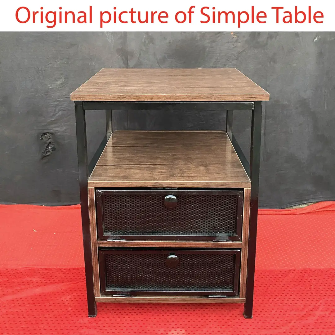 Coffee Table Wood And Iron Brown - Image 5
