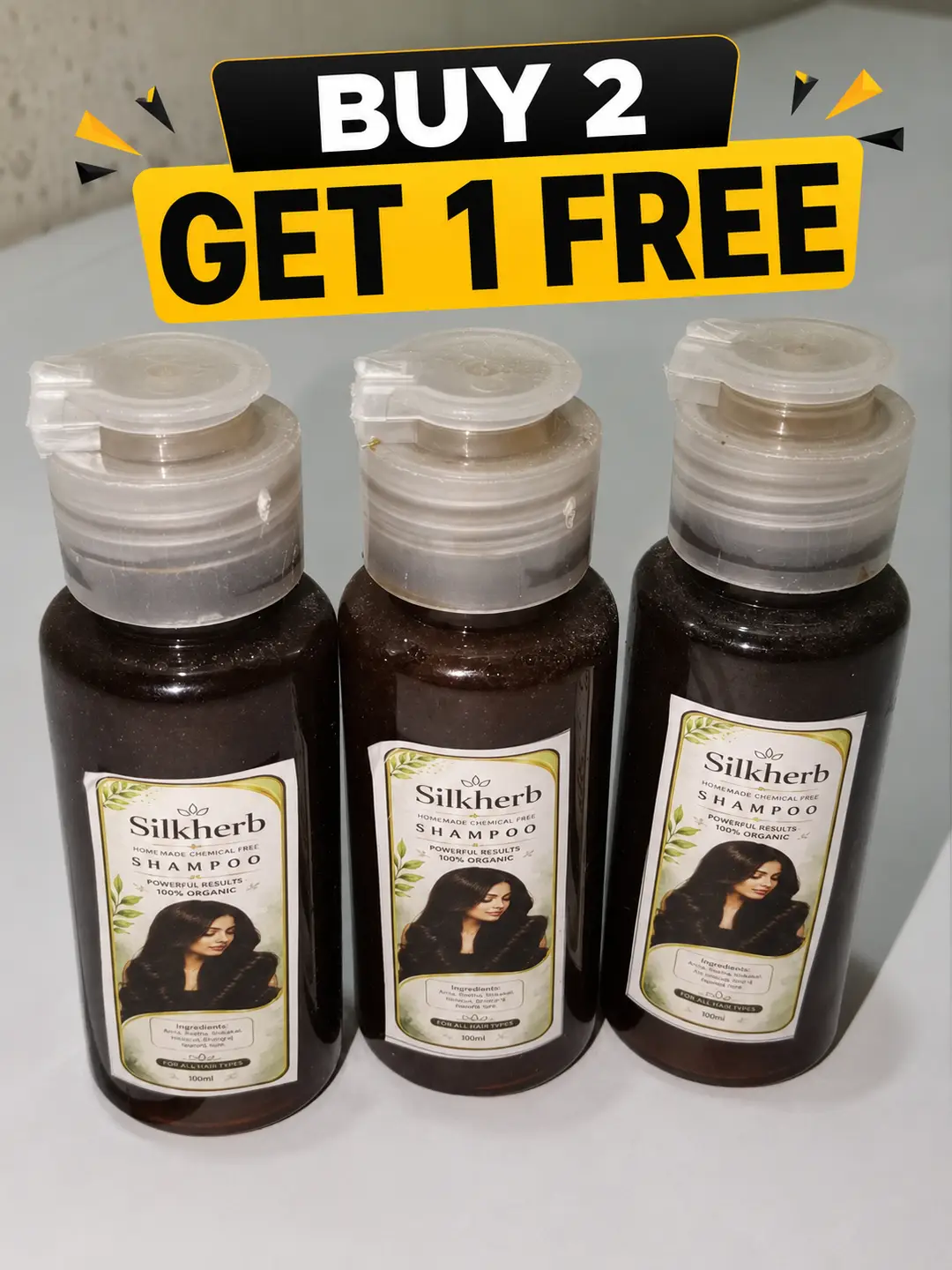 SilkHerb Herbal Hair Shampoo 150ml (3×50ml)