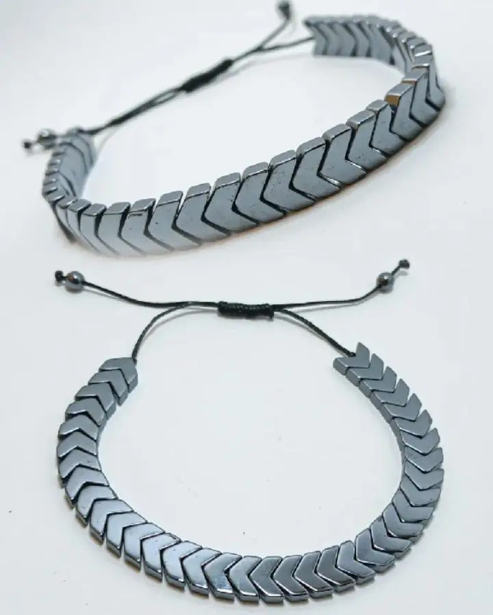 Trendy Aesthetic Hematite Stone Bracelet For Boys & Men | High-Quality Bracelet | New Design Bracelet For Boys | Stylish Bracelet For Boys - Image 2