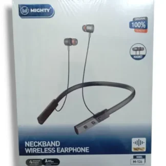 Mighty M-126 Neckband Wireless Earphone | Magnetic Bluetooth Headset with HD Sound & Long Battery Backup