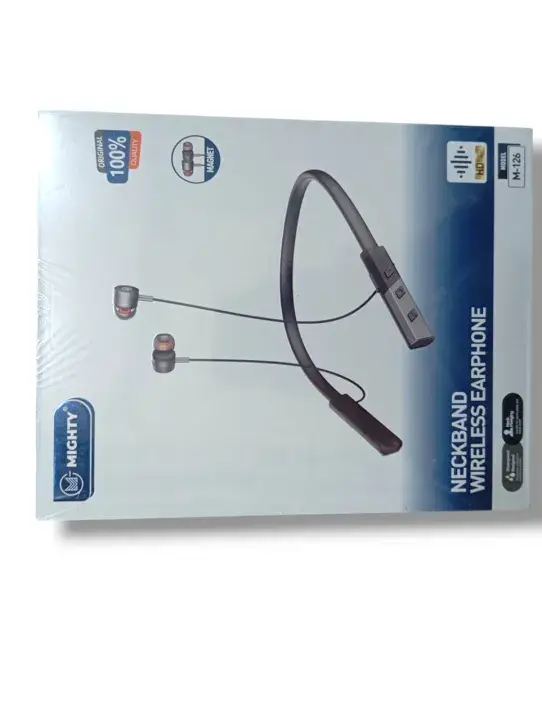 Mighty M-126 Neckband Wireless Earphone | Magnetic Bluetooth Headset with HD Sound & Long Battery Backup - Image 2