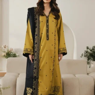 3 Pcs Women's Unstitched Embroidered Suit brand batik