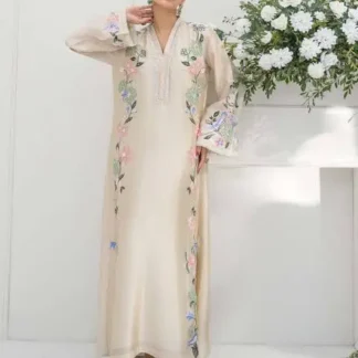 2 Pcs instagram hit code silk collection Women's Unstitched Embroidered Suit