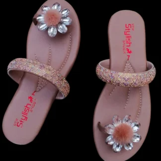 Pink Rhinestone Women's Fancy Flats Size 6-10