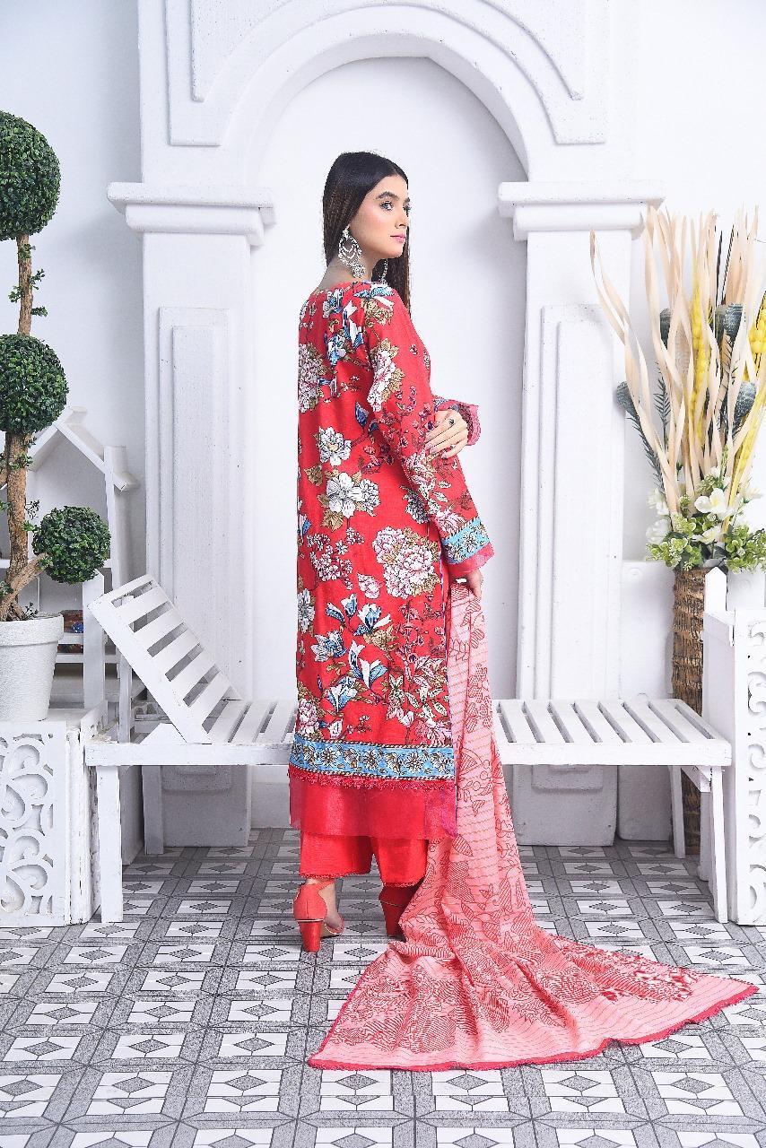 Pink Khaddar 3-Piece Unstitched Suit for Brides & Parties - Image 3