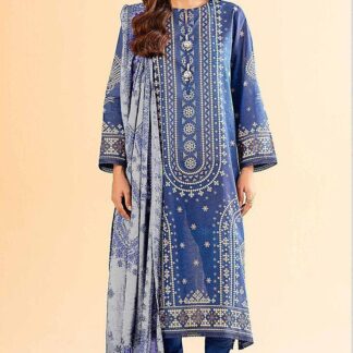 Stylish Printed Blue Suit for Women with Embroidery