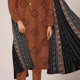 Brown Geometric Printed 3-Piece Suit for Women