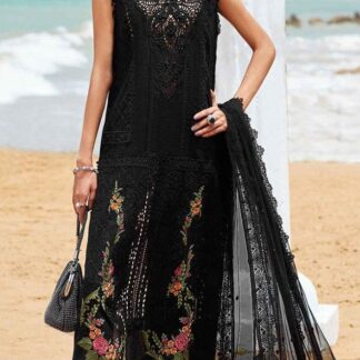 Black Embroidered 3 Pcs Women Suit Party Wear