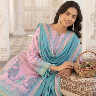 Pink Printed Lawn 3-Piece Suit Set