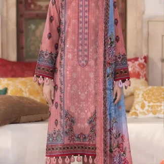 Peach Embroidered Lawn 3Pcs Set