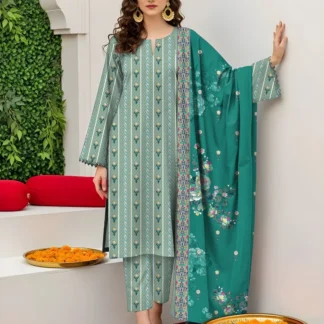 Women's 3-Piece Printed Lawn Suit Green