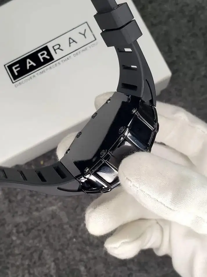 Richard Black Belt Skeleton Watch - Image 3