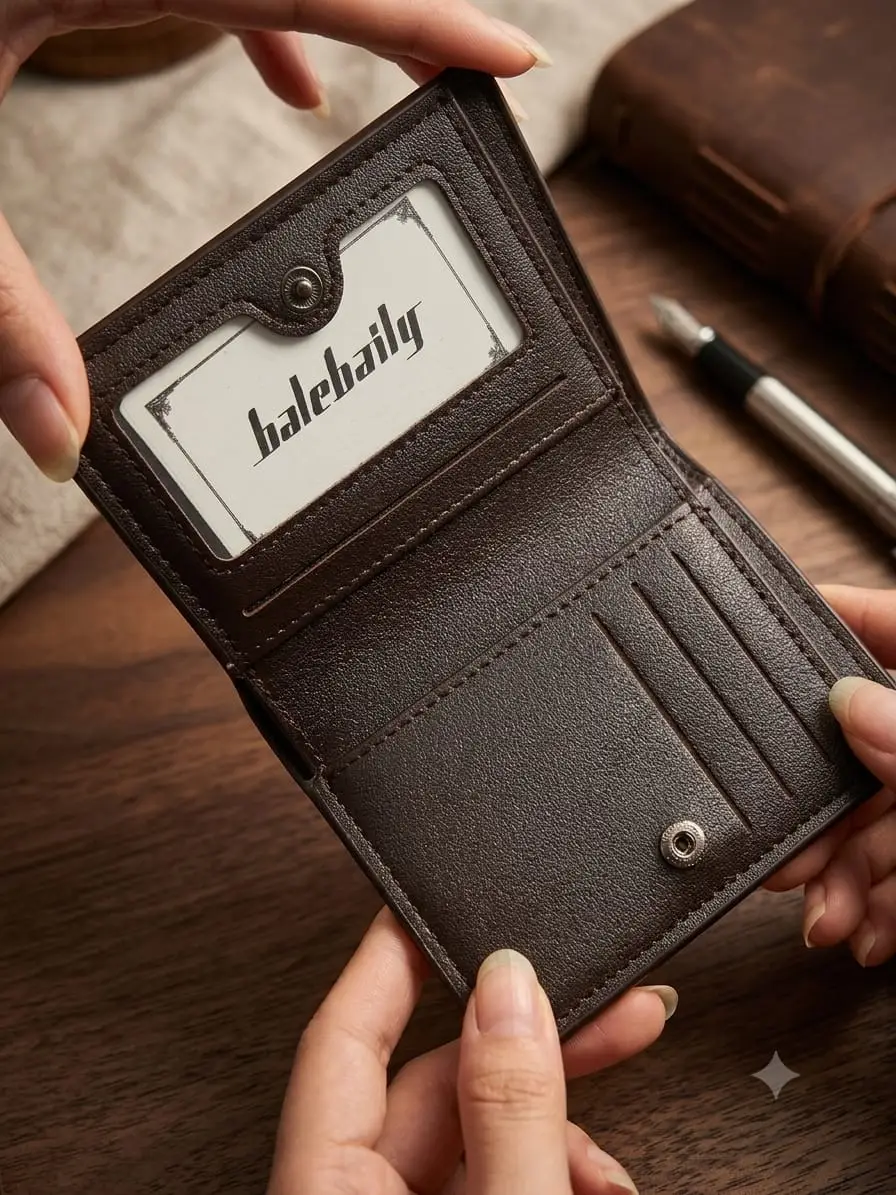 Men's Double Fold Stylish Wallet - Image 3