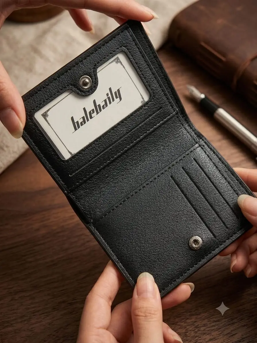 Men's Double Fold Stylish Wallet - Image 4