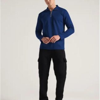 Men's Blue Polyester Track Suit Slim Fit 2Pcs