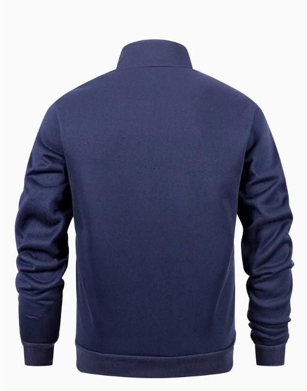 Men Fleece Zip Track Suit Blue Winter Warm - Image 2