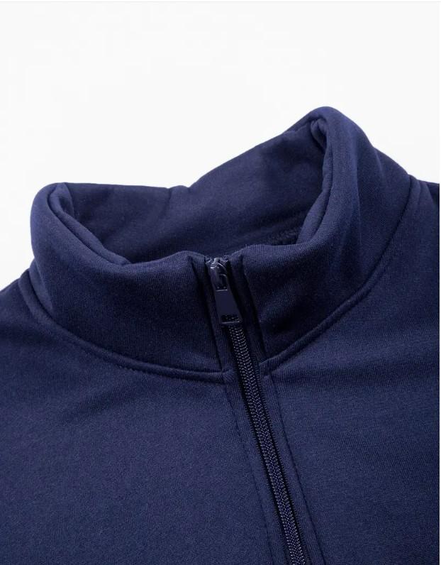 Men Fleece Zip Track Suit Blue Winter Warm - Image 4
