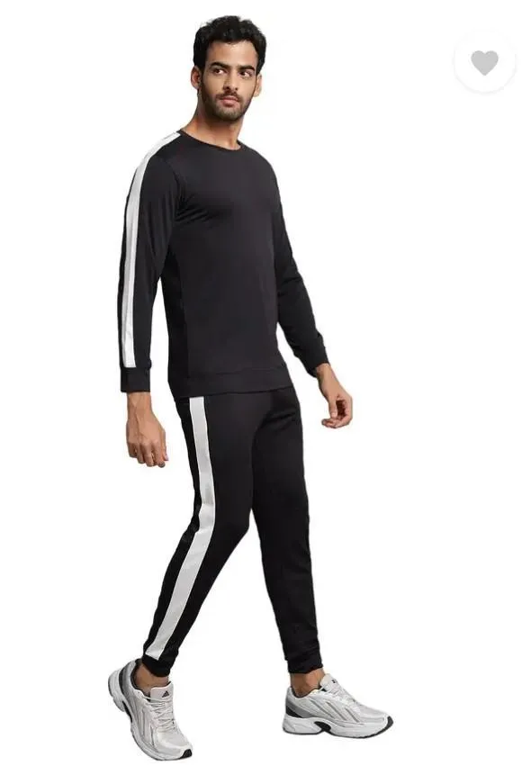 Men Dri Fit Black Track Suit 2 Pcs Slim Fit - Image 3