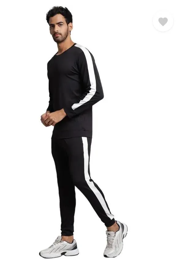 Men Dri Fit Black Track Suit 2 Pcs Slim Fit - Image 4